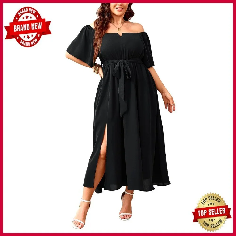 Elegant Off Shoulder Formal Dress A-Line Maxi with Pockets Wedding Guest